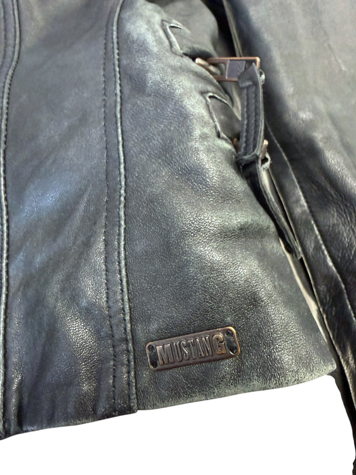 Mustang “Captiva” black leather biker jacket extra small