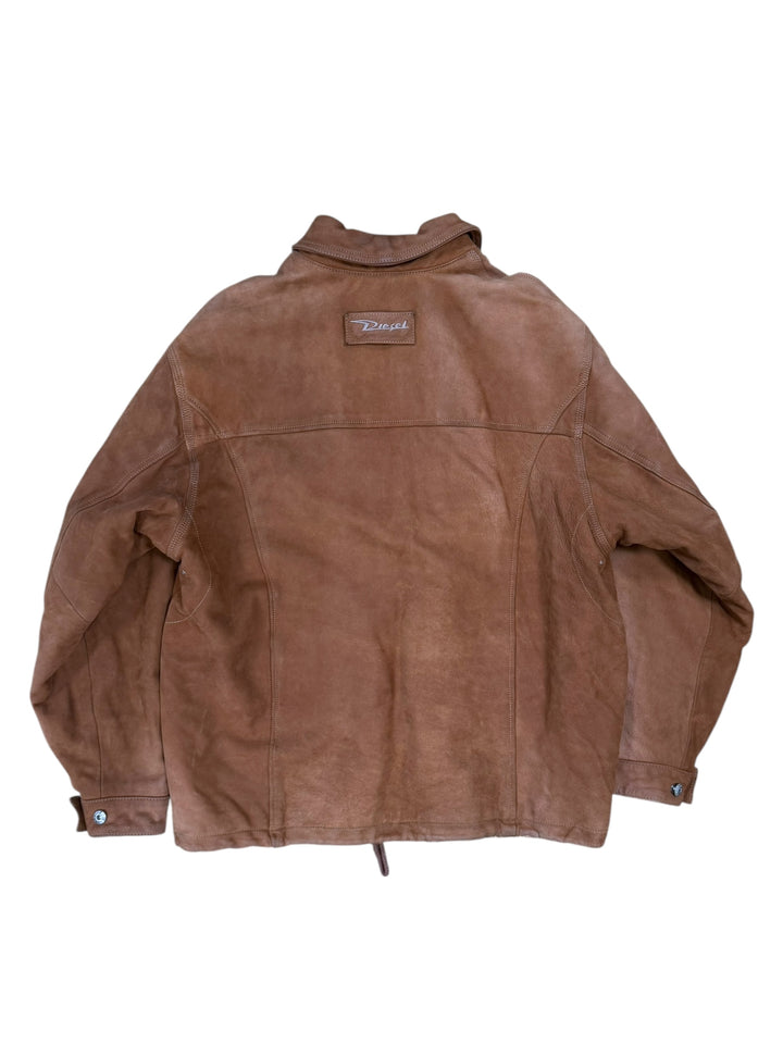 Diesel Vintage Leather Military Aviator Flight Coat