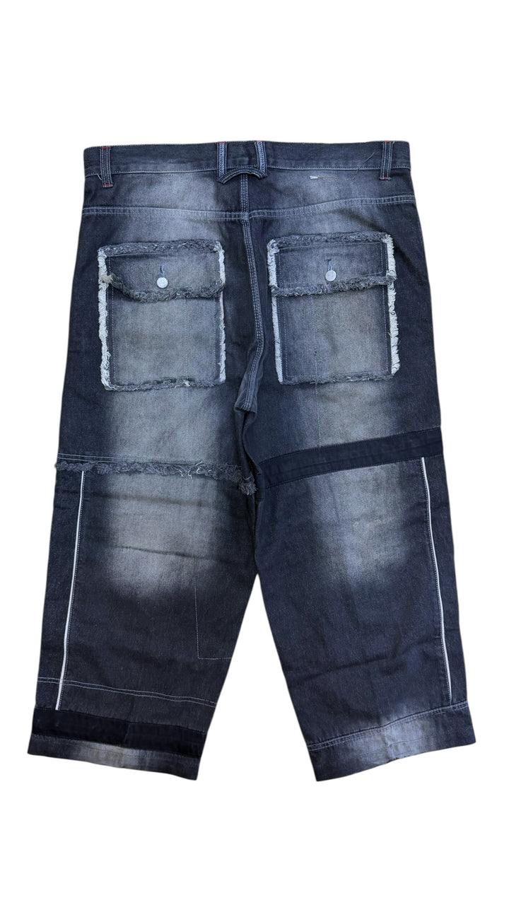 2000s patchwork cargo denim jeans