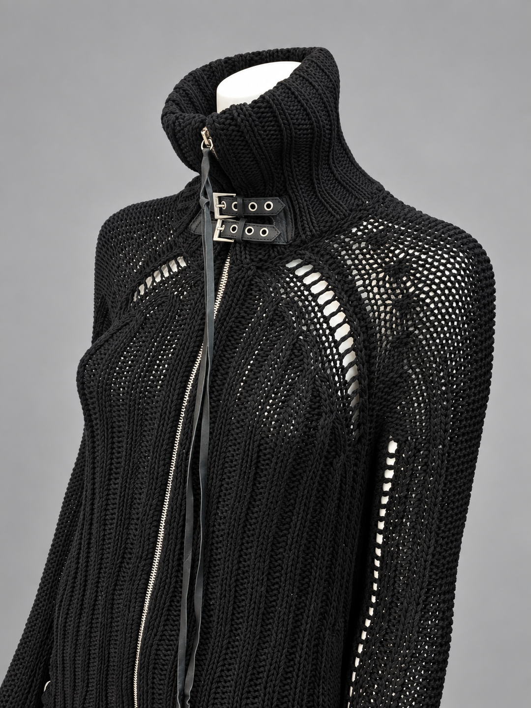 Patrizia Pepe open knit zip cardigan