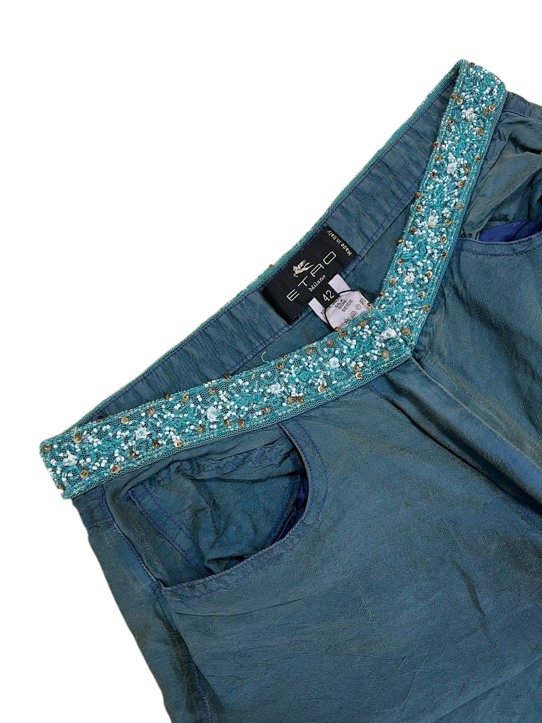 Etro vintage silk straight pants women’s small(34)