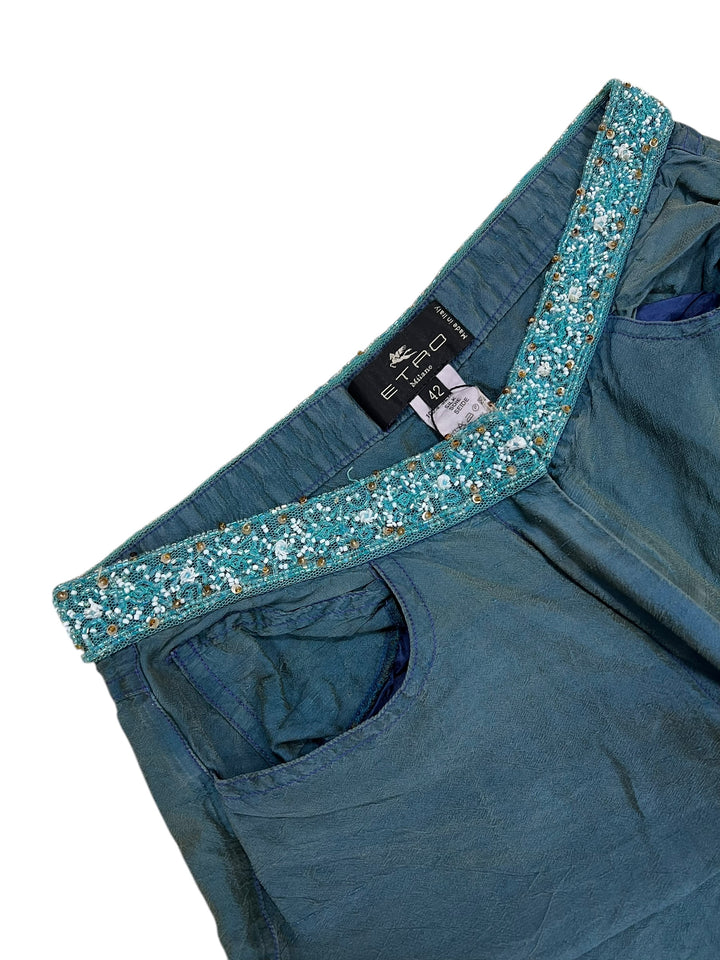 Etro vintage silk straight pants women’s small(34)