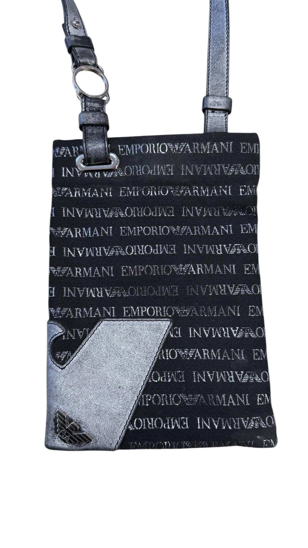 Emporio Armani Textile Black Logo Messenger