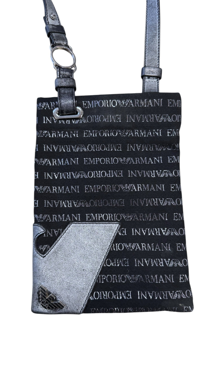 Emporio Armani Textile Black Logo Messenger