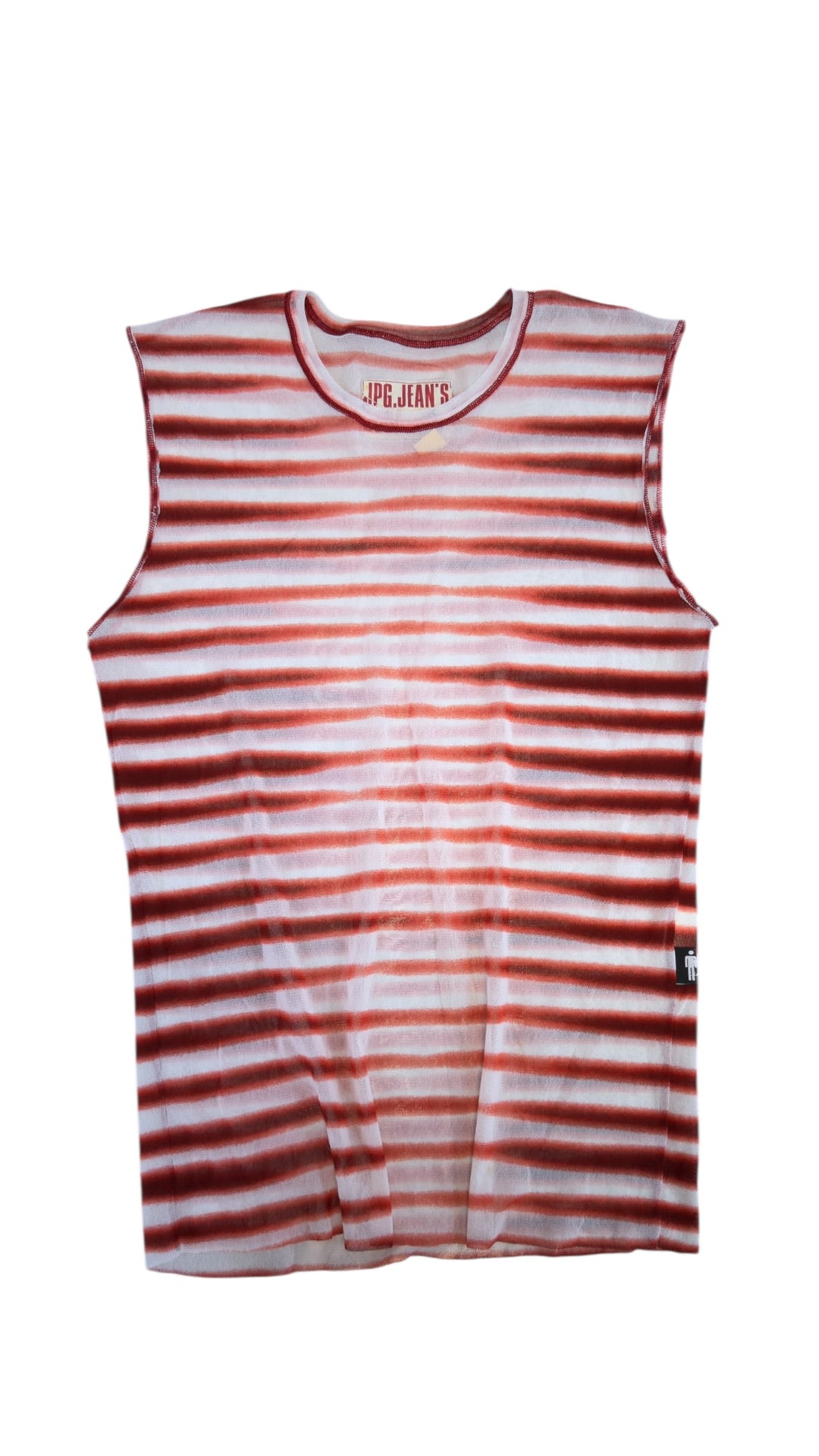 Jean Paul Gaultier mesh striped sheer top