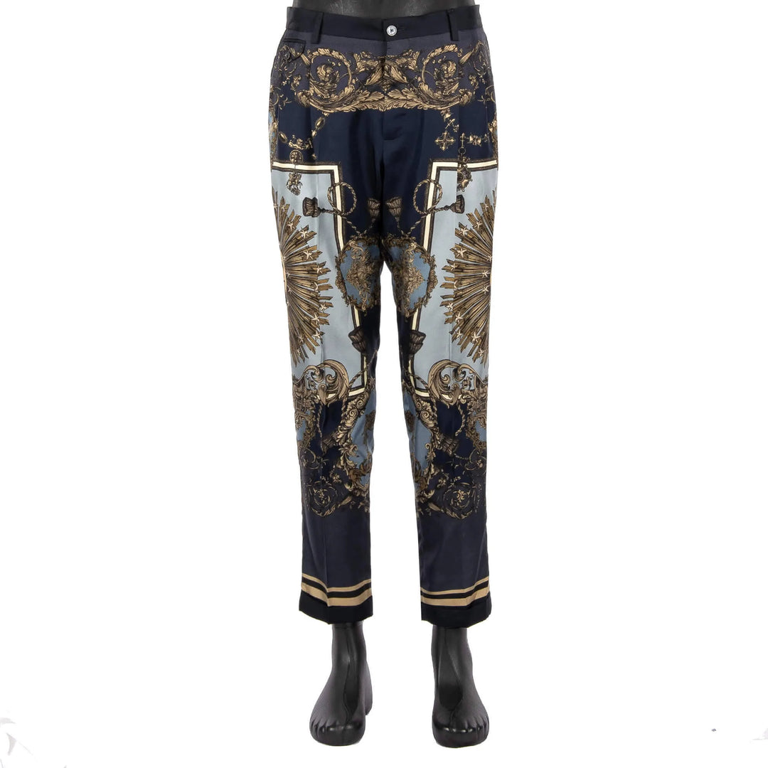 Dolce&Gabbana Baroque Zodiac Sun Silk Vest & Pants Set Medium