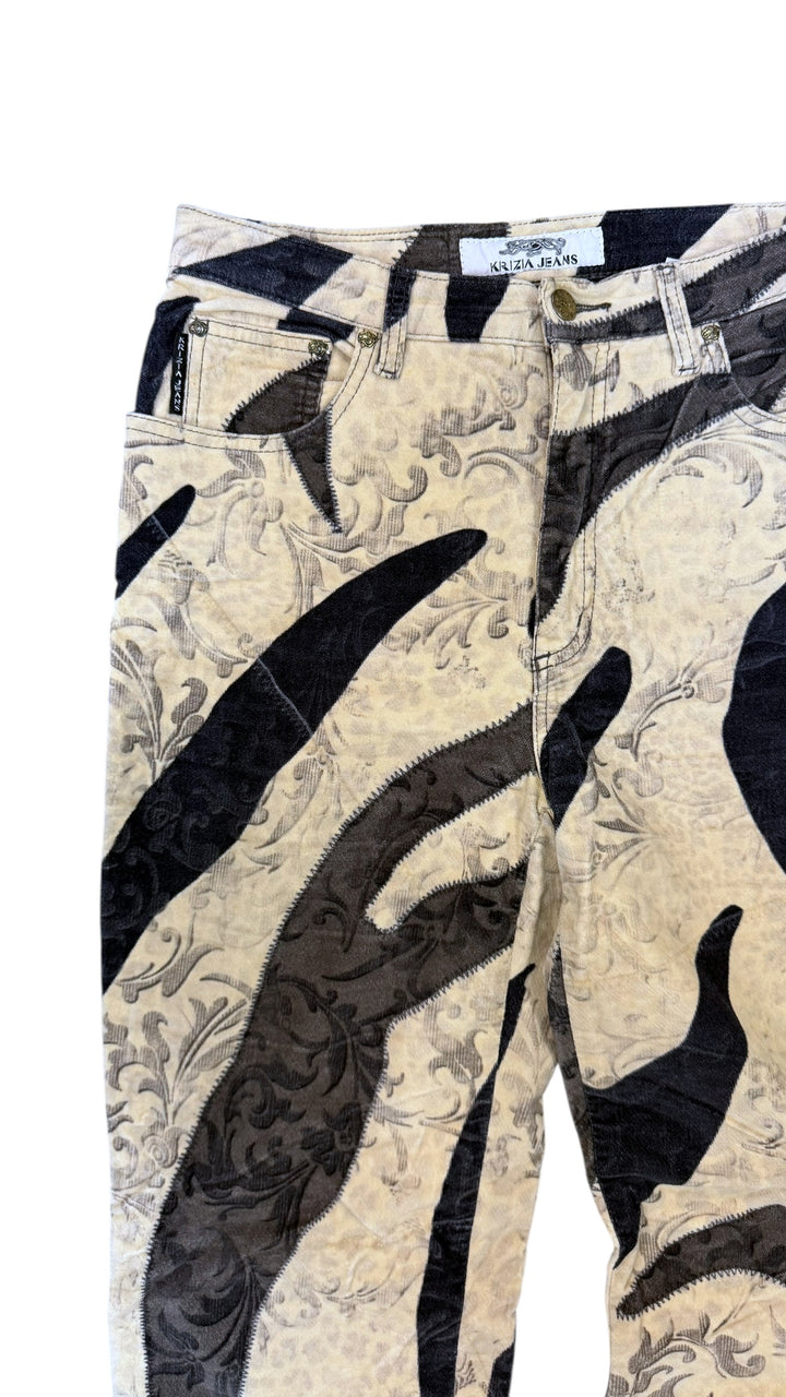 Krizia abstract baroque print straight pants