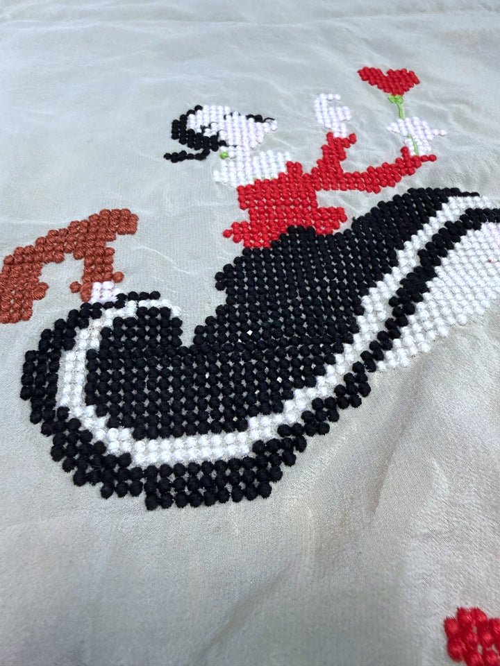 Moschino Popeye Olive Oyl Silk Scarf 2005 Licensed Cartoon Vintage Designer