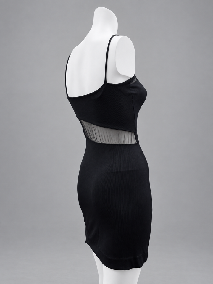Cinema mesh panel mini dress