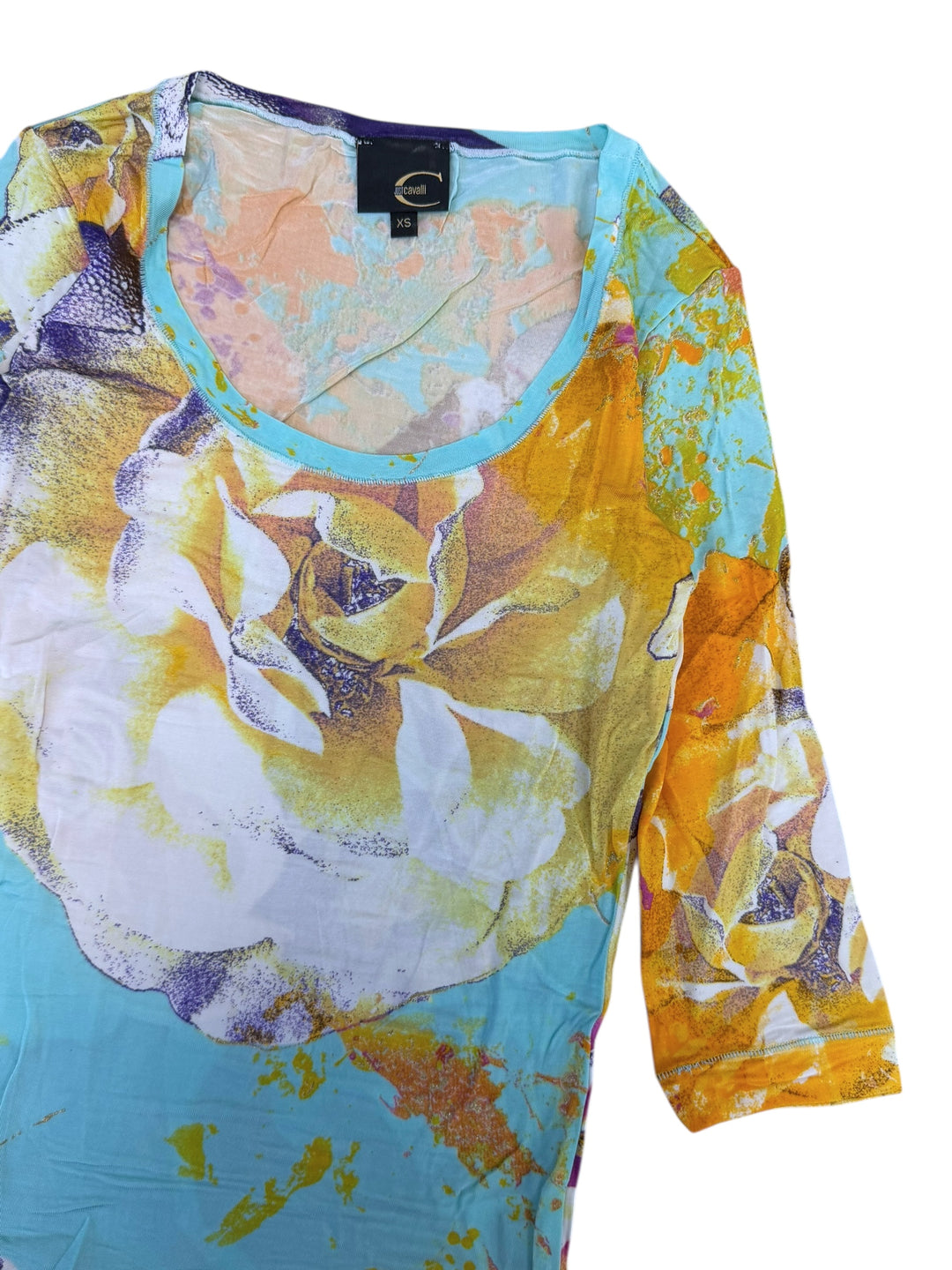 Just Cavalli floral splash print top xs