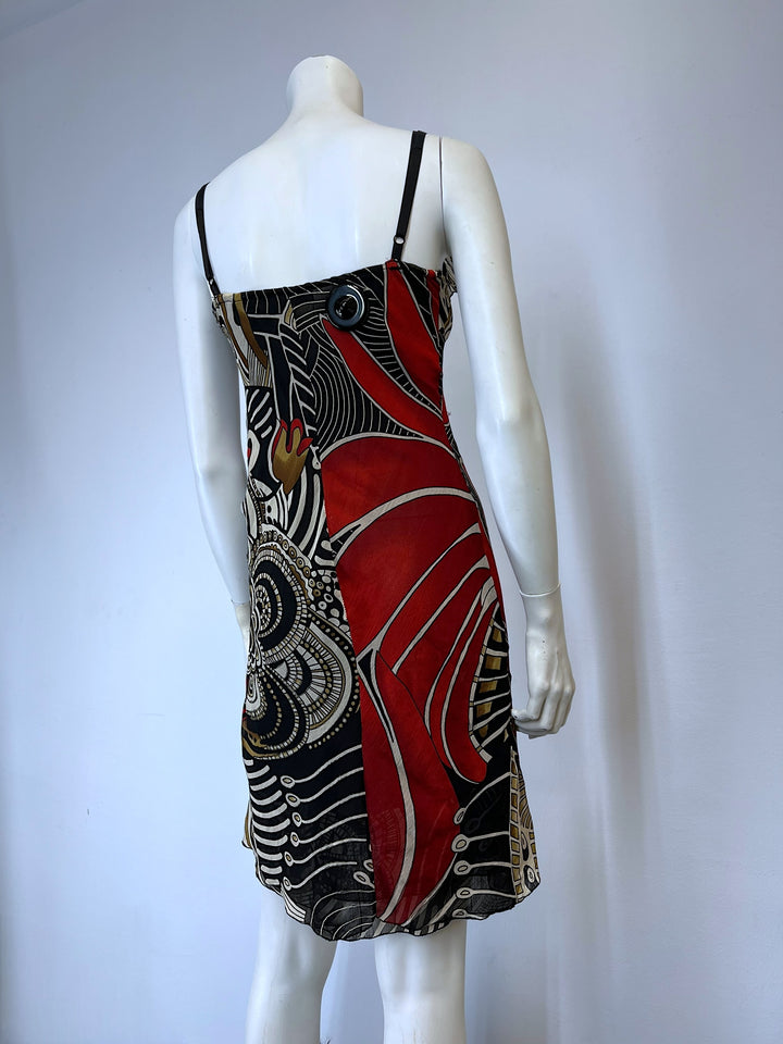 ALEGRIA Vintage all over printed midi dress medium