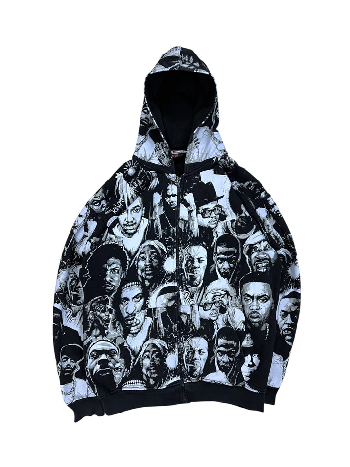 King’s Armour XXL “Hip-Hop Legends” All-Over Print Zip Hoodie XXL