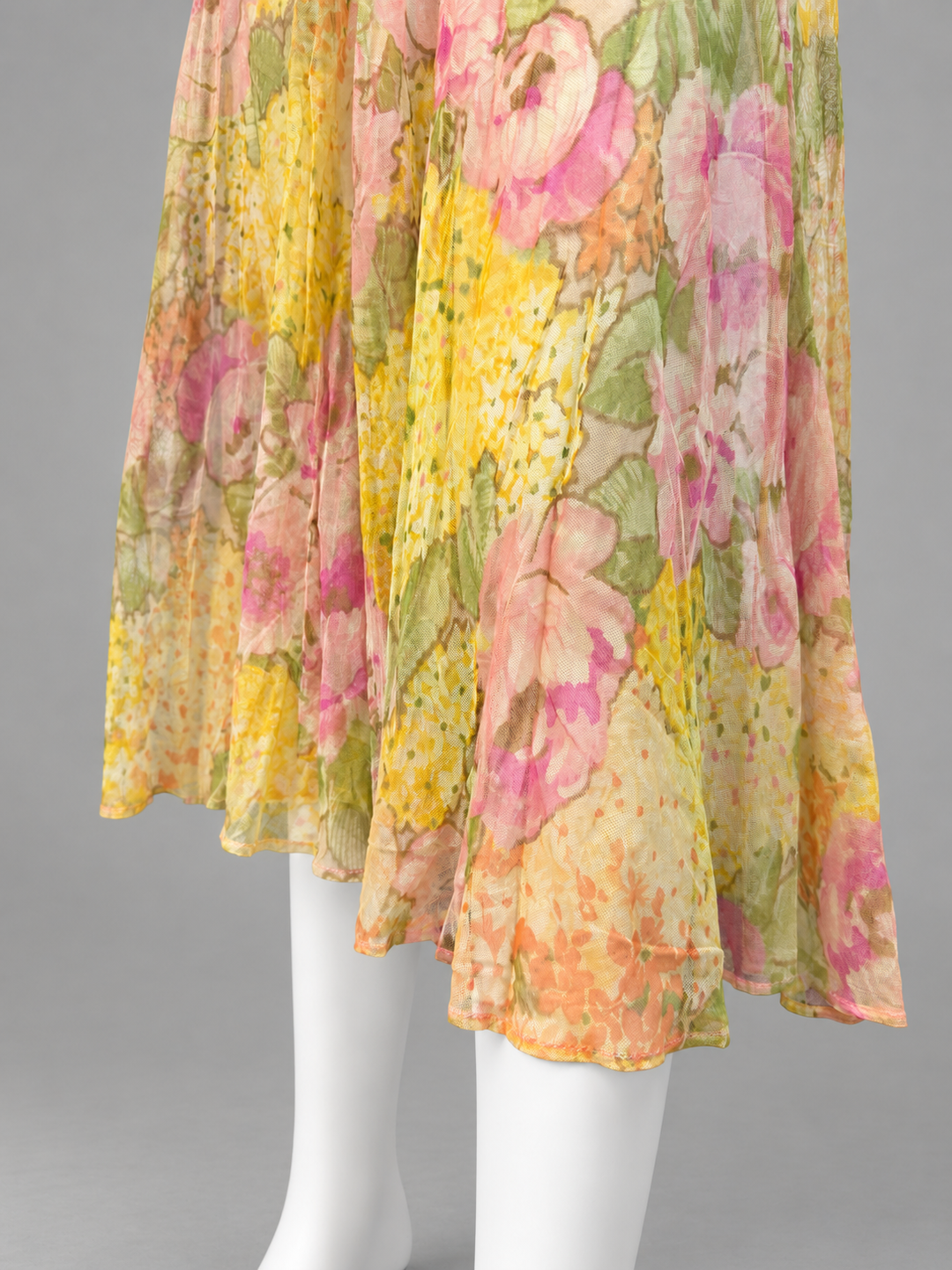 Kenzo Paris 1990s sheer floral maxi skirt
