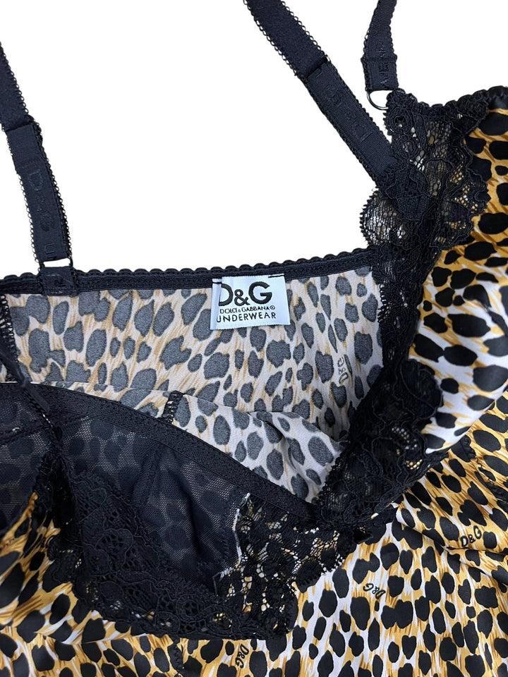 Dolce&Gabbana Vintage Lace-Trimmed Slip Dress S-M
