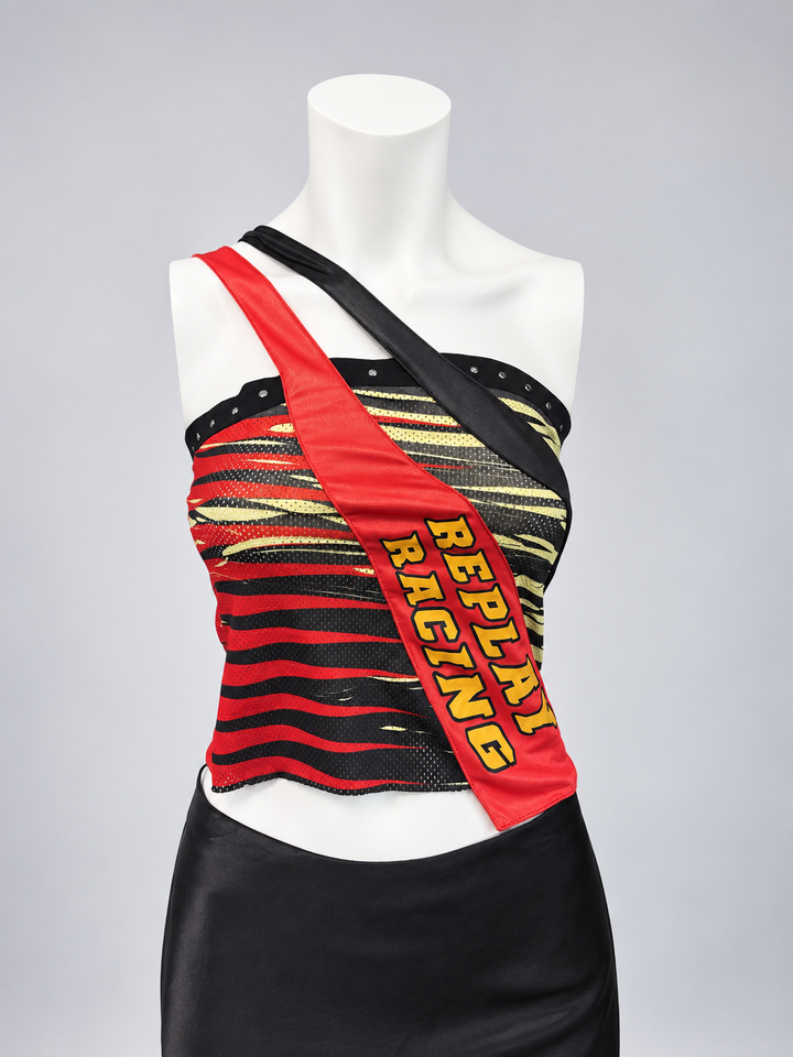 Replay racing asymmetric top