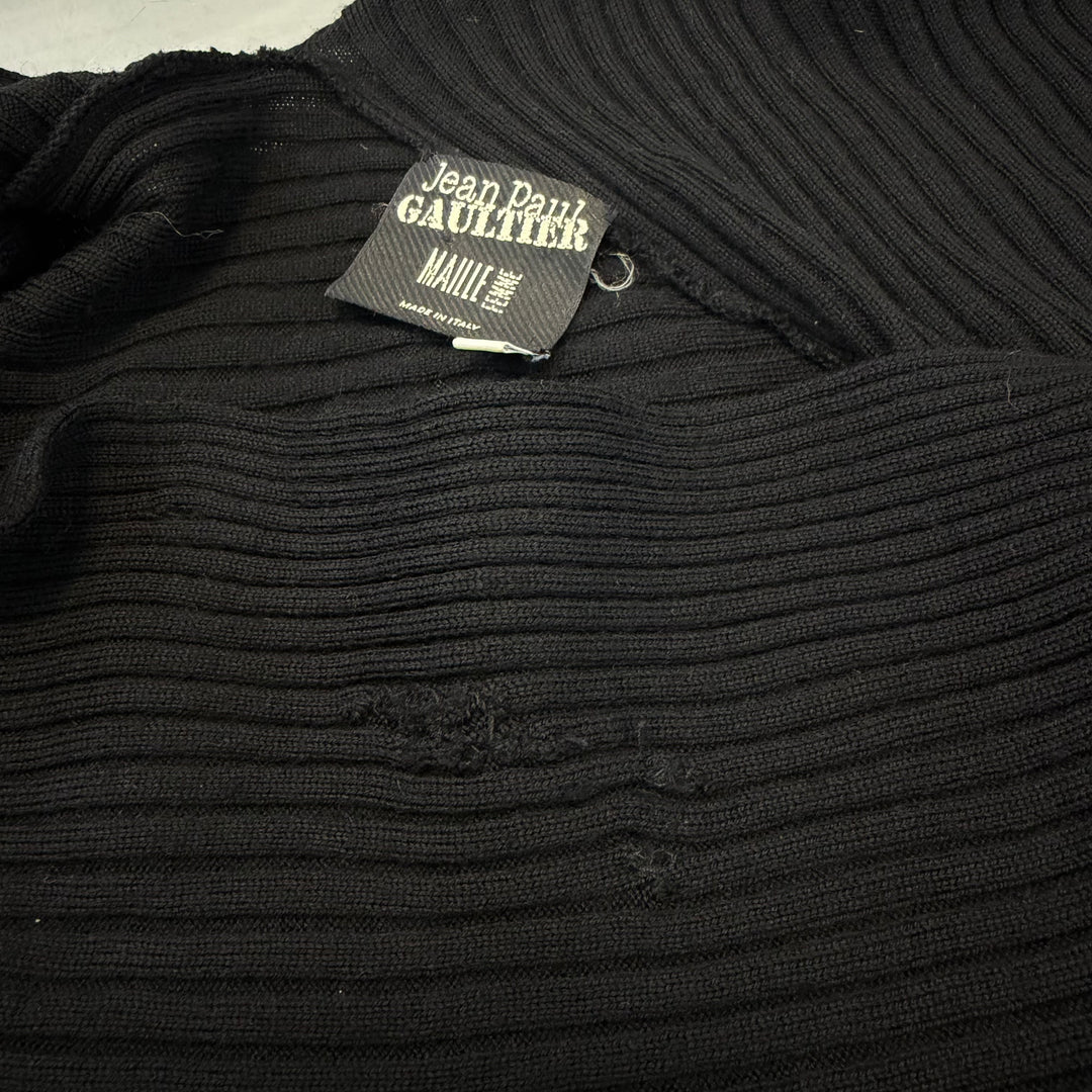 Jean Paul Gaultier ribbed knit dress with scarf