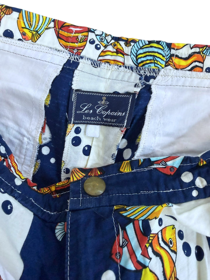 Les Copains fish print beach shorts