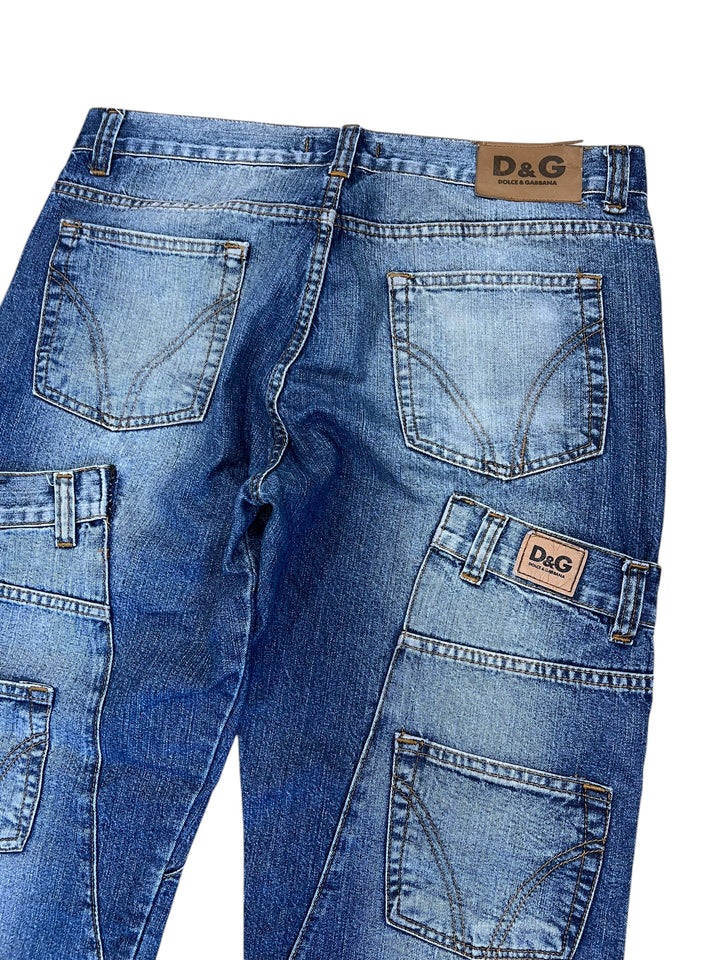 DOLCE&GABBANA archive 90’s double DG Logo waist jeans Men's Large