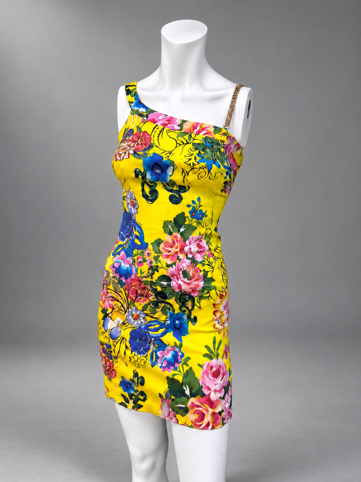 Versus Versace floral chain strap mini dress