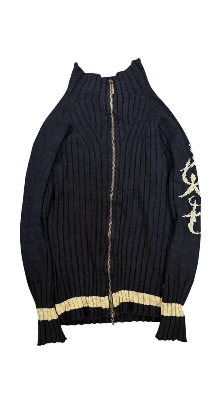 Just Cavalli vintage ribbed zip cardigan