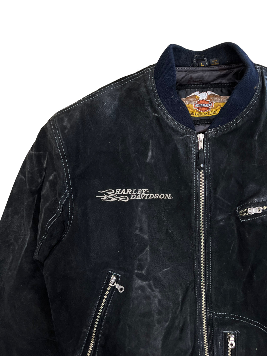 Harley-Davidson Black Suede Leather Jacket Men’s Large