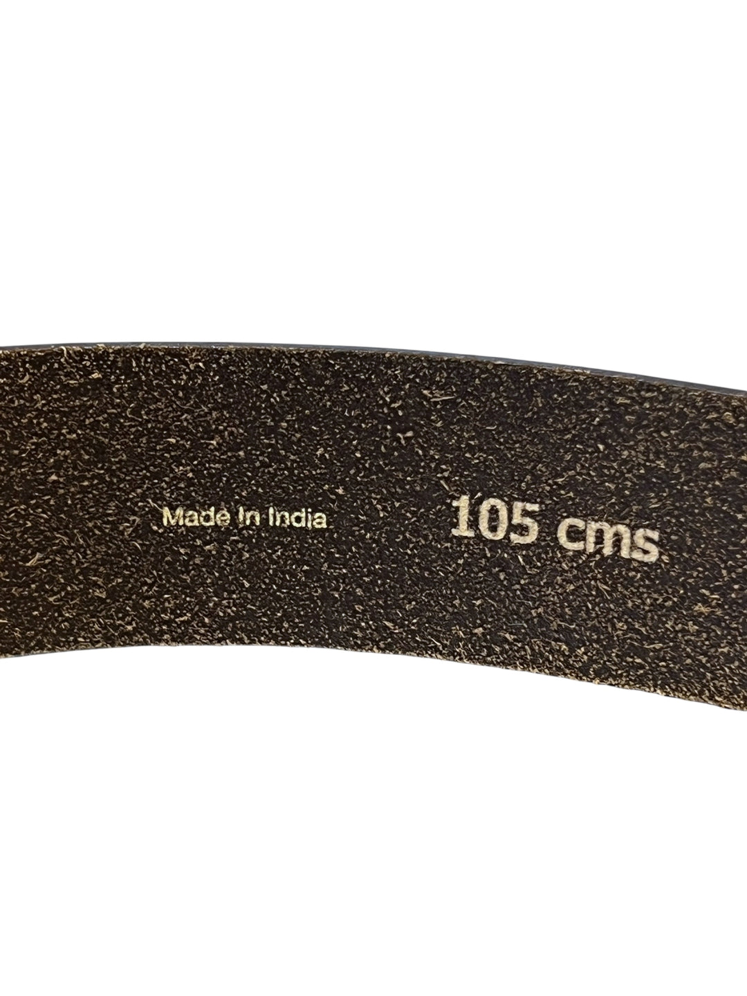 Vintage Brown Leather Belt with Woven Chain Detail