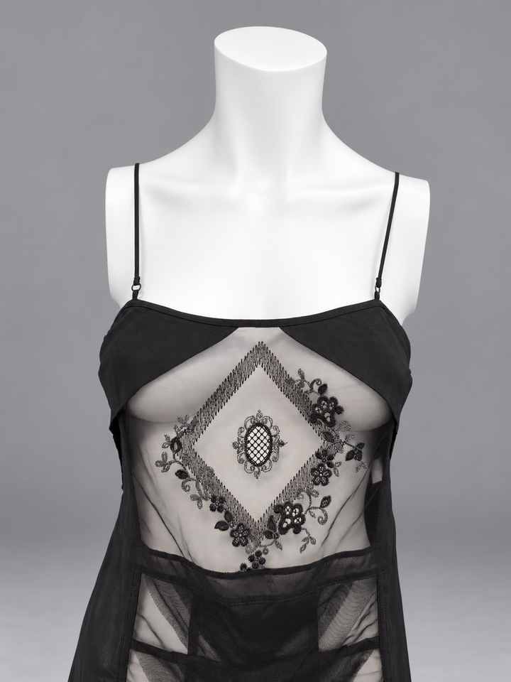 La Perla SS13 runway sheer panel mini dress