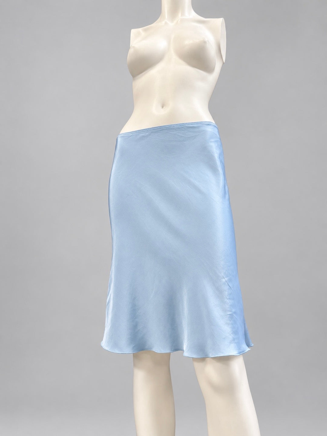 Pinko blue satin midi skirt