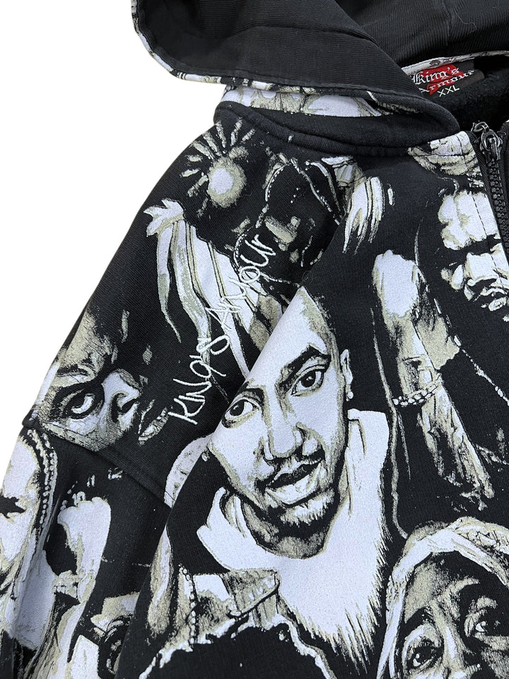 King’s Armour XXL “Hip-Hop Legends” All-Over Print Zip Hoodie XXL