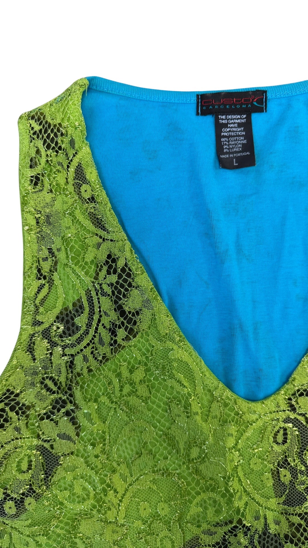 Custo Barcelona vintage lace panel tank top