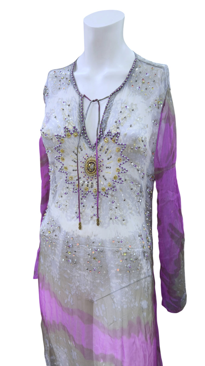 Omai embellished sheer maxi dress