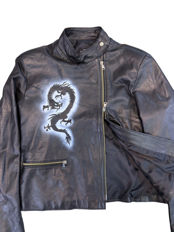 John Richmond dragon leather biker jacket