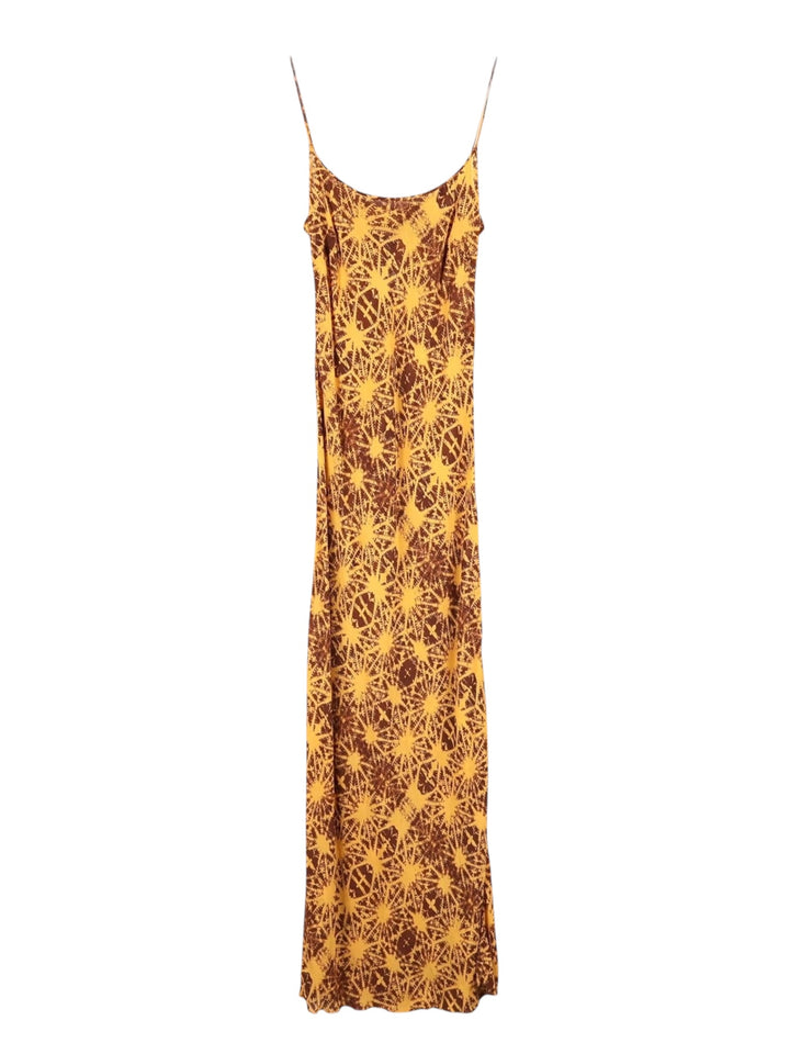 Jean Paul Gaultier abstract print slip maxi dress