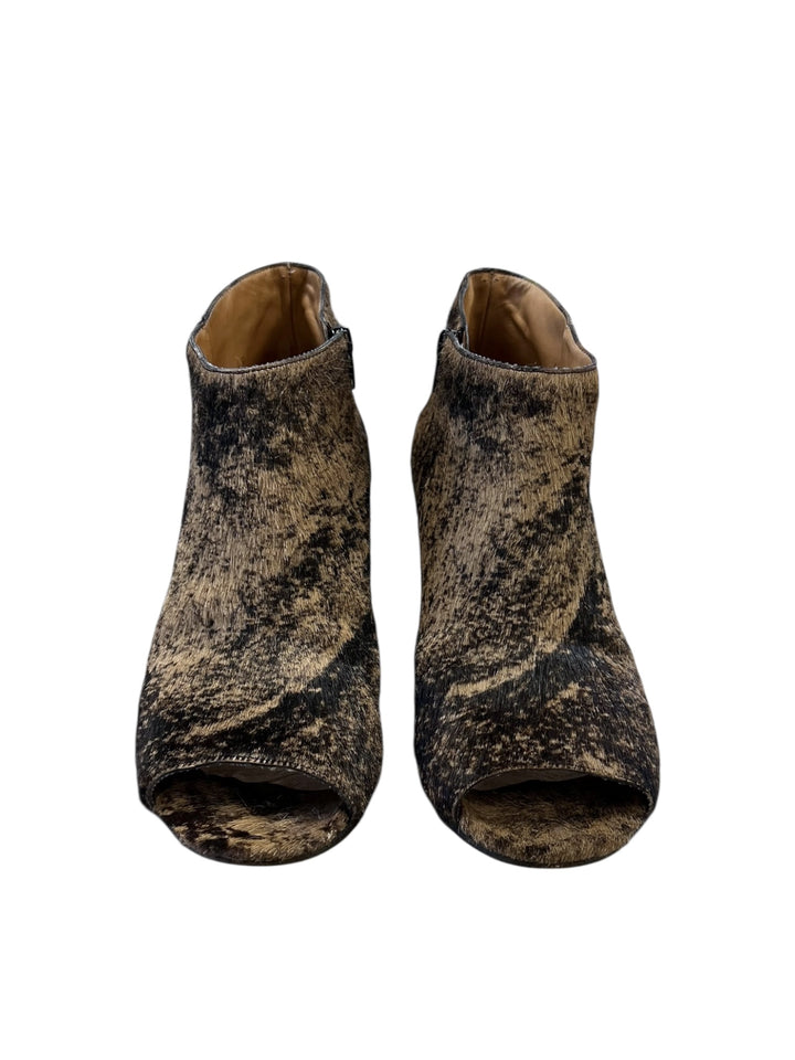 2000s Maison Martin Margiela Pony Hair Peep Toe Ankle Boots Size Eu40