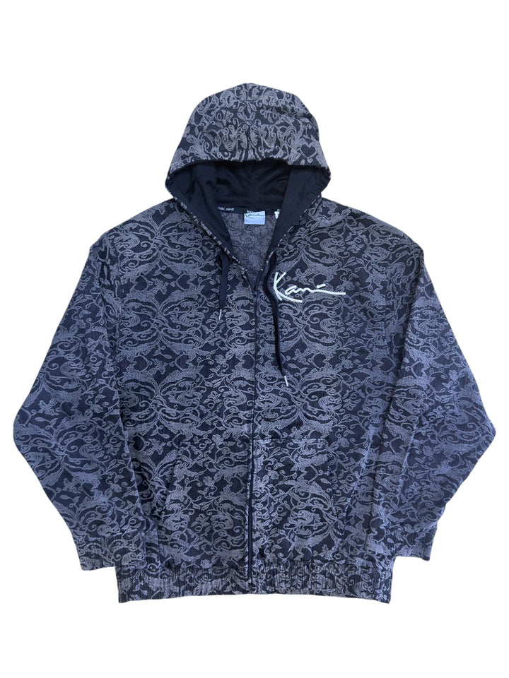Karl kani vintage all over paisley print zip hoodie extra large