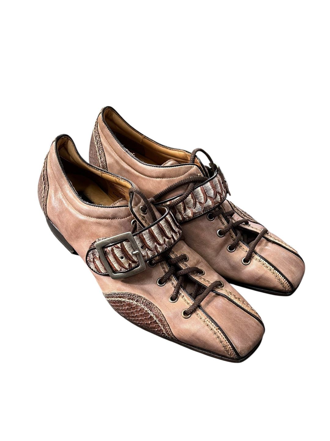 Harris Italian Leather Buckle & Lace-Up Shoes Size eu42