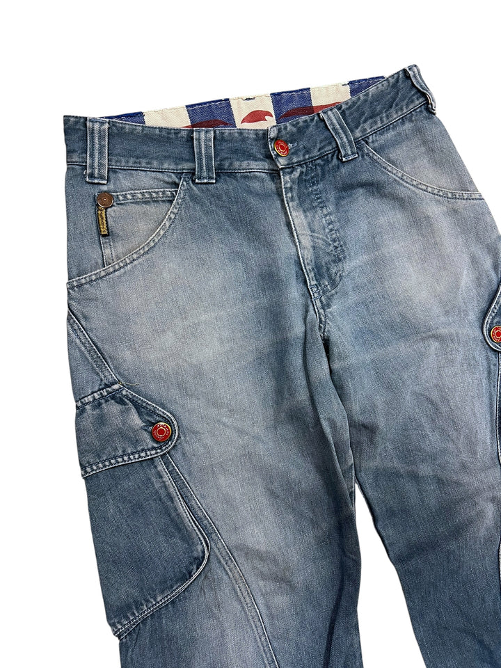 Rare 2000s Armani Jeans Hemp Inside Collection Cargo Denim Pants Medium