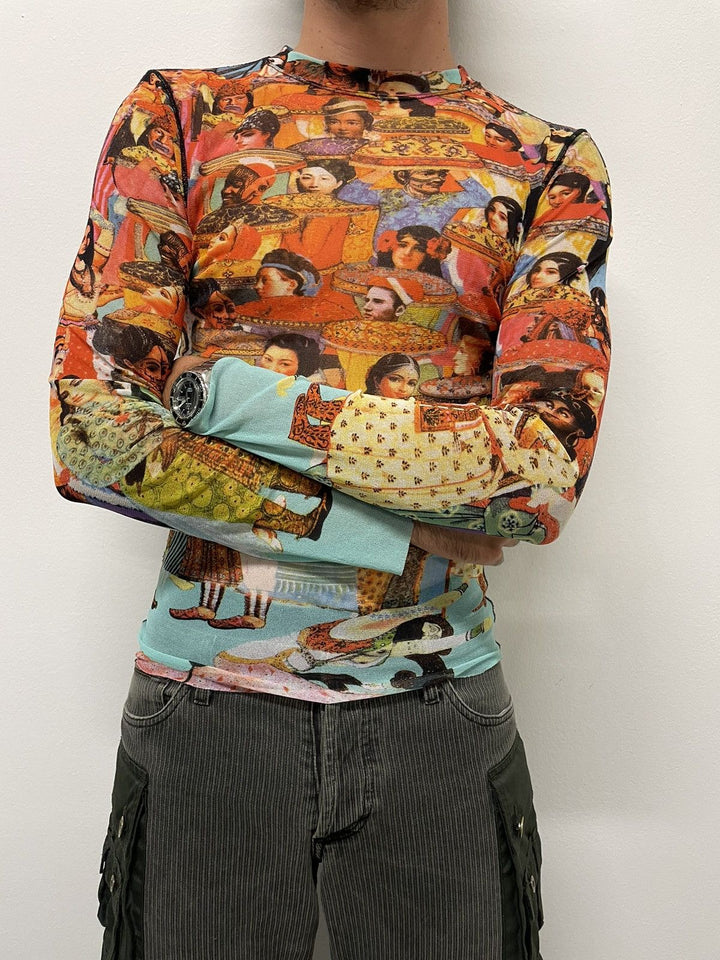 Jean Paul Gaultier x Fuzzi S/S 1994 “Indian Procession” Mesh Top Small