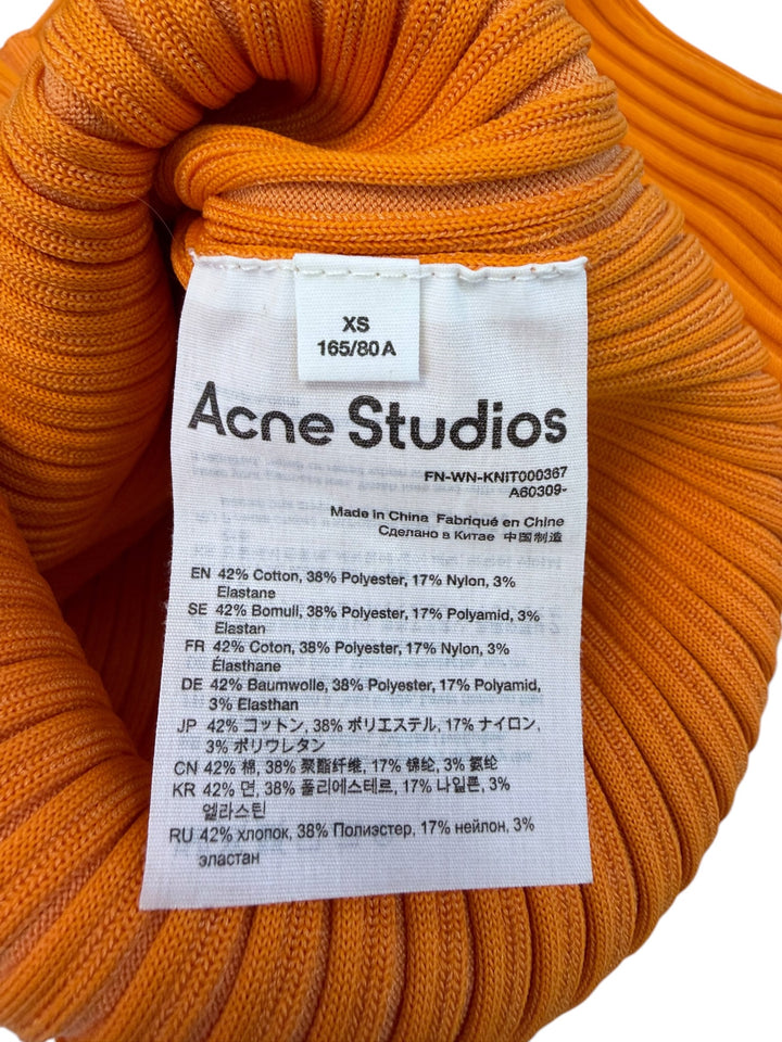 Acne Studios orange ribbed turtleneck sweater