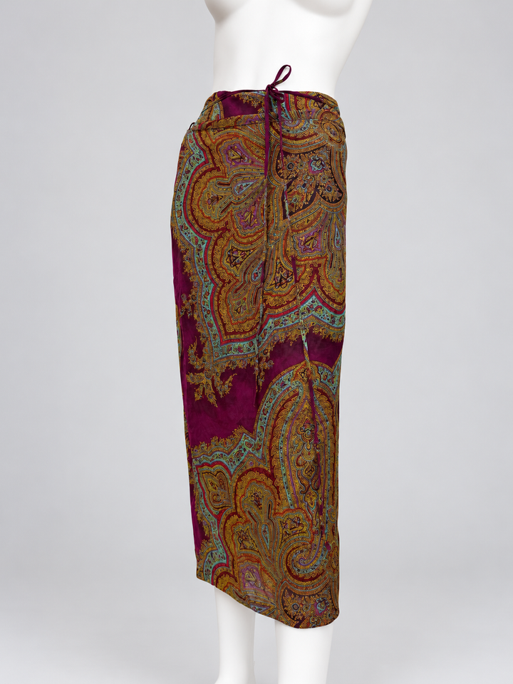 Kenzo Paris paisley wrap midi skirt