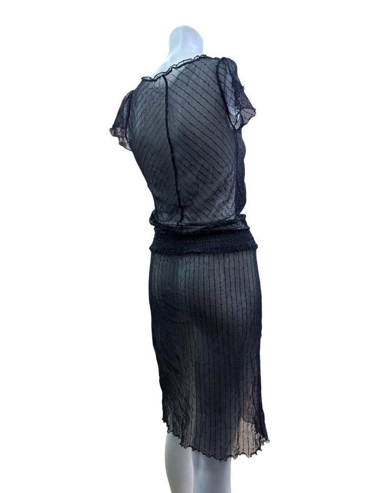 Vintage sheer black mesh dress