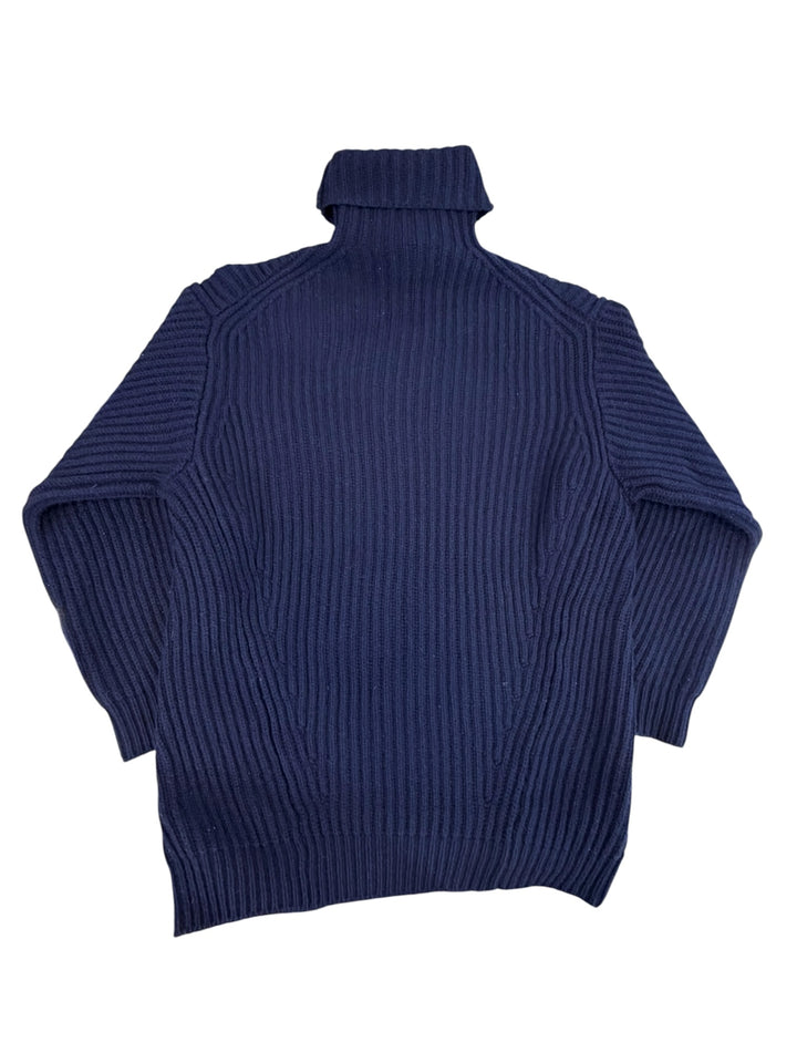 Acne Studios navy rib knit turtleneck sweater