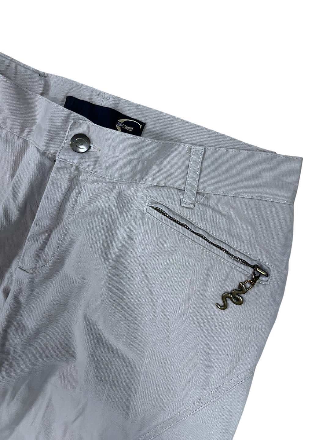 Just Cavalli cotton pants with snake zipper detail small(eu36)