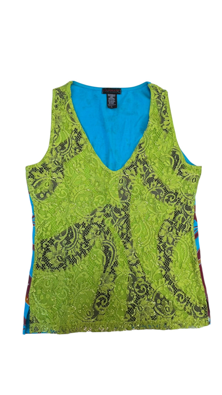 Custo Barcelona vintage lace panel tank top