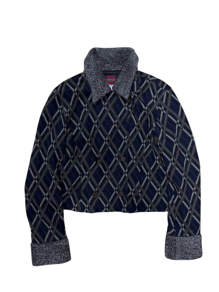 Kenzo Paris 1990s Wool Blend Cropped Jacket Made in France