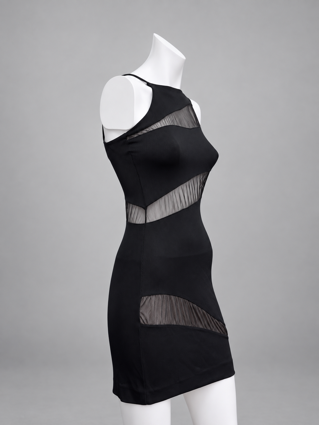 Cinema mesh panel mini dress