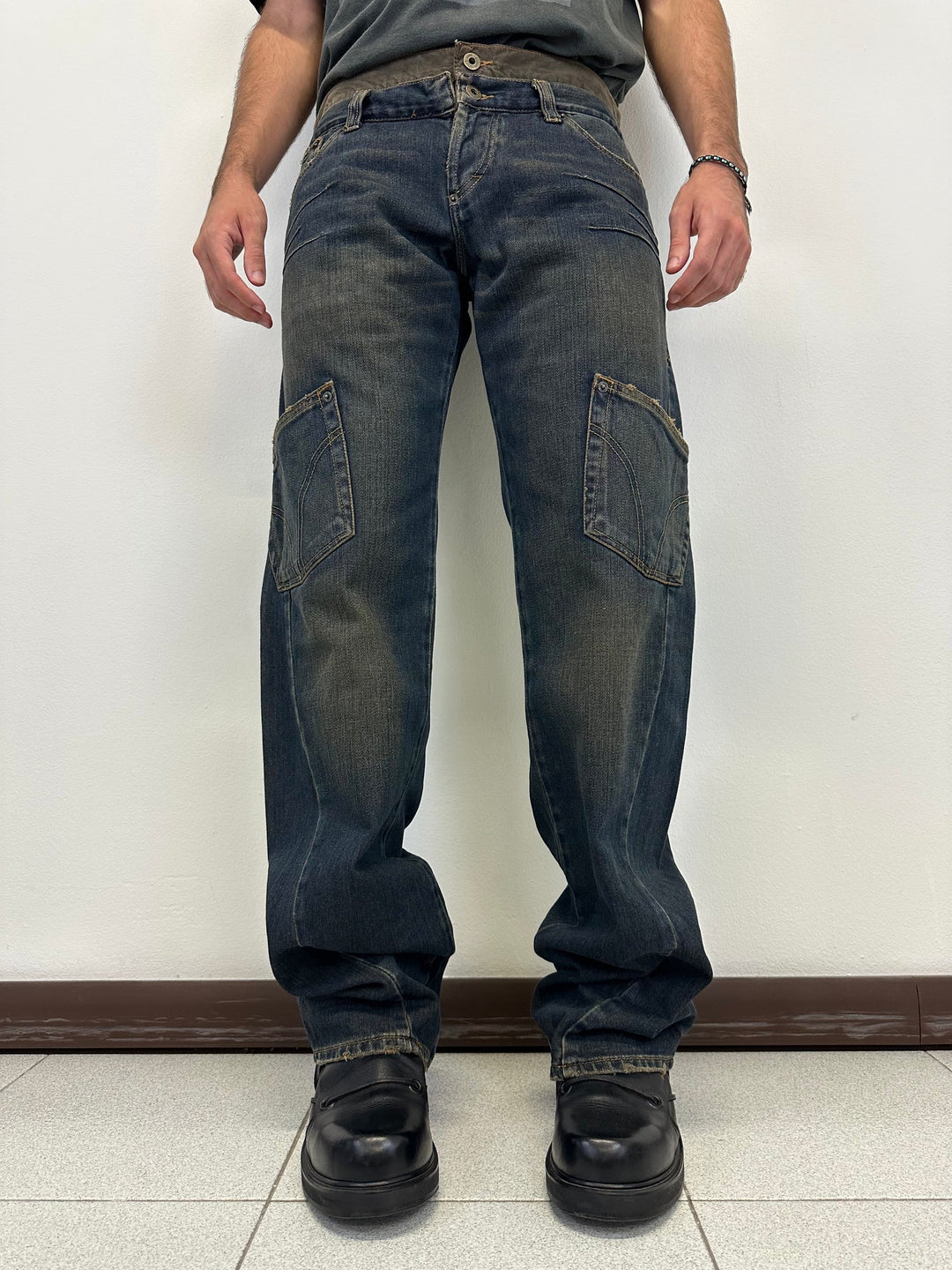 Dolce&Gabbana AW2003 cargo pocket straight-leg jeans