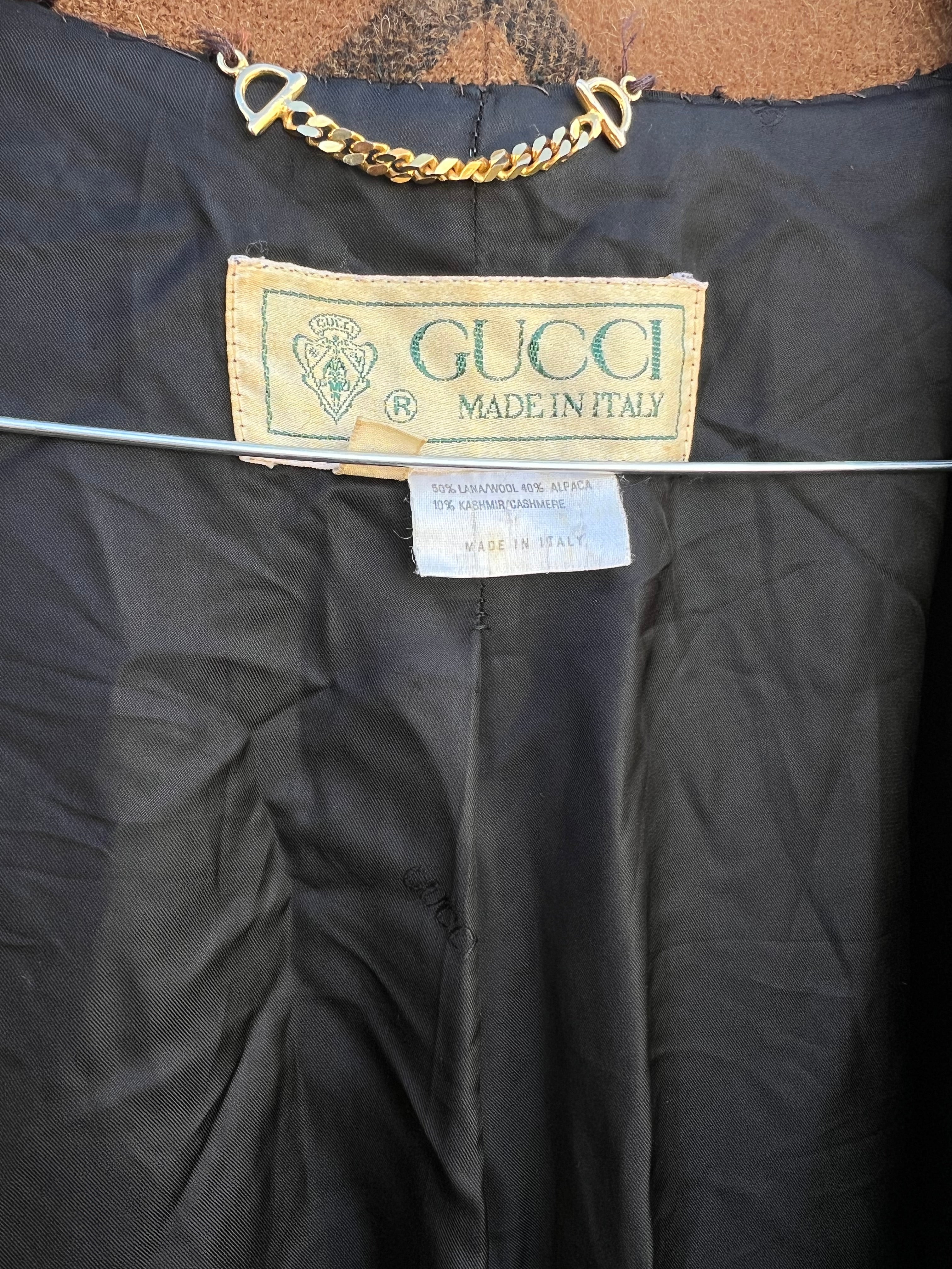 【GUCCI】1980s Check Pattern Chester Coat GUCCI 1980s Check Pattern Chester Coat