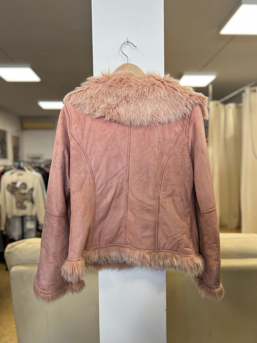 Y2K Faux Fur Collar Jacket Women’s Large