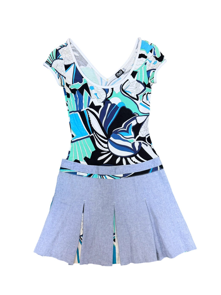 Dolce&Gabbana abstract print pleated mini dress